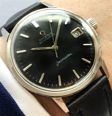 vintage omega seamaster black dial|vintage Omega Seamaster day date.